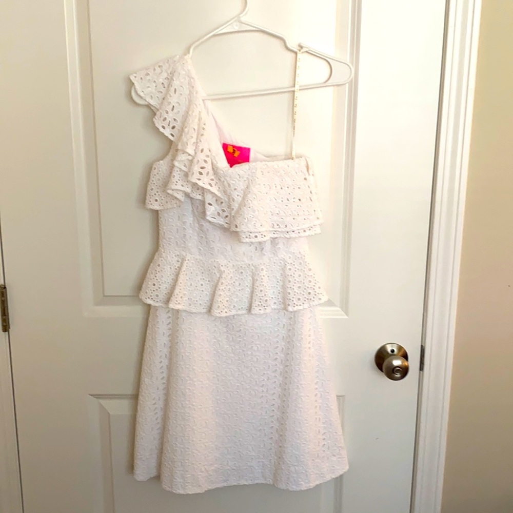 Lilly Pulitzer White One Shoulder Dress